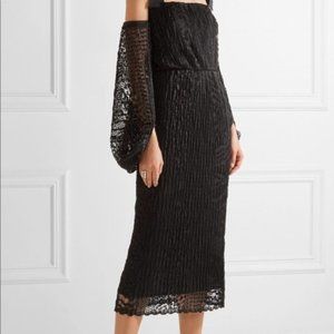 Rebecca Vallance Pulitzer Lace Midi Dress Black 4